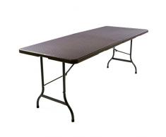 Nexos GM34544 Klapptisch 183 x 76 x 74 cm Partytisch Catering Gartentisch klappbar Campingtisch bis 170 kg stabil robust Wetterfest 18,5 kg Tragegriff weiß braun schwarz Farbe wählbar