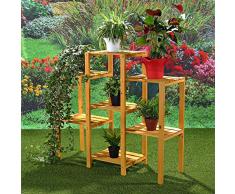 Melko Blumentreppe / Pflanzenampel aus Holz mit 7 Etagen, 97 x 31 x 87 cm (B x L x H)