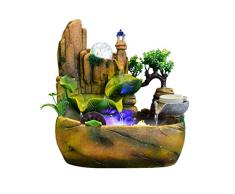 LSLMCS Wasserspiel/ZimmerbrunnenHaushaltswaren-Wasserfall-Brunnen Beruhigender Feng-Shui-Effekt Tisch-Tisch-Brunnen Steingarten-Brunnen (Size : M)