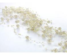 Perlengirlande creme 5 Stück á 1,3m Tischdeko Hochzeit Taufe Weihnachten