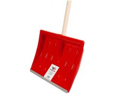 SHW-FIRE 59025 Schneeschieber Schneeschaufel Kunststoffblatt 40 cm schmal mit rundem Stiel Holz 130 cm lang