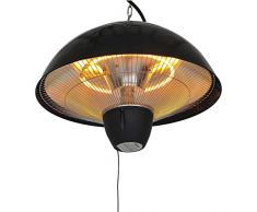 Outsunny Elektrischer Terrassenstrahler Heizstrahler Infrarotstrahler schwarz/Silber 1500W/2000W Decken/Wandmontage/Standheizstrahler (Modell2)