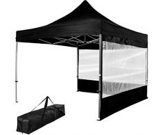 INSTENT® Pro 3x3m Faltpavillon, Alu Pavillon, WASSERDICHT (SGS geprüft) + UV-Schutz 50+ (TÜV Rheinland geprüft), inkl. Zubehör, Auswahl: Seitenteile + Farbe Weiß Champagner Blau Grün Rot Schwarz