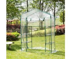 SunniY Folien Gewächshaus Abdeckhaube für Foliengewächshaus PVC Treibhaus, Tomatenhaus Gitterfolie 100 wasserdicht UV-Schutz (außer Eisenrahmen)