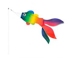 CIM Windsack - Stockfisch Rainbow Windsack - UV-beständig und wetterfest - Abmessungen: 45x15x6cm - inkl. Fiberglasstab und Wirbelclip