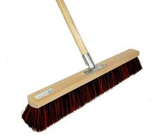 BawiTec Spezialbesen Arengabesen Arenga-Elaston-Besen Mix 60cm 160cm Straßenbesen mit Stiel Kehrbesen