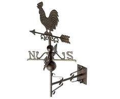 aubaho Nostalgie Wand Wetterhahn Hahn Garten Dekoration Windrad Eisen Wetterfahne Braun