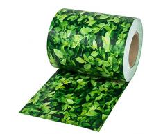 TecTake PVC Sichtschutzfolie Sichtschutzstreifen inkl. Befestigungsclips 450g/m² - Diverse Modelle - (70m Buchsbaum | Nr. 401882)