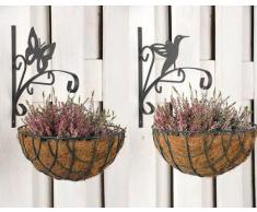 2x Blumenampelhaken Vogel und Schmetterling Haken für Blumenampel Ampelhaken Blumenampelhalter Ampelhalter Hängekorb Hängeampel Pflanzkorb