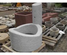 Dorfbrunnen aus grauem Granit Durchmesser 90 cm Trog Fountain Becken Granitbrunnen Brunnen