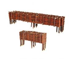 BooGardi Beetbegrenzung aus Weide · Beeteinfassung in Vielen Größen (30 x 100 cm 10er Set) · Weidenzaun zur Beet-Umrandung oder Weg-Abgrenzung