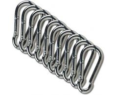 Karabinerhaken 80mm x 8 mm 10 Stück / 5 Paar C.P. Sports Karabiner Haken Schnapphaken belastbar bis 230kg