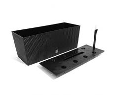 Terra Blumenkasten Rato aus Kunststoff mit Einsatz,Schwarz, 60 cm