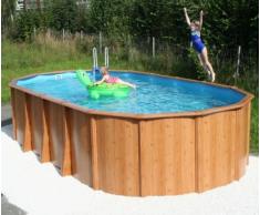 Stahlwandpool Gigazon-Woodstyle 7,20 x 3,60 x 1,32m, Schwimmbecken, Ovalpool