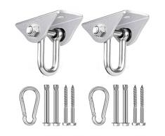 GothicBride Deckenhaken Hängesessel Schaukel Aufhängung, Hängematte Befestigung Schaukel Aufhängung,mit Schraube für Beton Holz Sets Spielplatz Veranda Sitz Trapeze Yoga (2 Stück U-Typ)