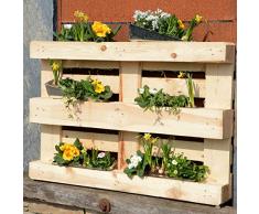 Nature by Kolibri Blumenkasten Set Balkonkasten Einsatz passend für Europaletten für Blumen, Kräuter und Früchte 6 Stück 38cm