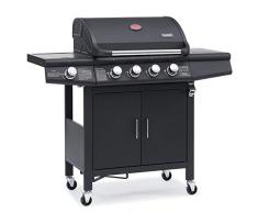 TAINO RED 4+1 Gasgrill Grillwagen BBQ Edelstahl-Brenner Gas-Grill schwarz