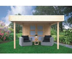 Gartenhaus mit Vordach Pirum S8322-28 mm Blockbohlenhaus, Grundfläche: 8,64 m², Flachdach