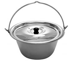 Grillplanet 9019 Gulaschkessel Edelstahl 20 und Deckel, Silber