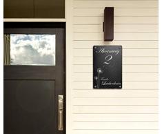 Schiefer Hausnummer & Straße Namen 20x30 cm Wunsch-Gravur Namensschild Schild