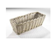 Blumenbank Rattan grau