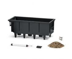 LECHUZA BALCONERA Cottage 50, Granit, Hochwertiger Kunststoff, Inkl. Bewässerungssystem, Für Innen- und Außenbereich, 15602
