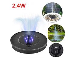 Solar Brunnen Pumpe, 2.4W LED Boden Solarbetriebene Vogelbad Brunnen Pumpe Wasserdicht Schwimmende Solarwasserpumpe Kit Brunnen für Gartenteich Pool Aquarium