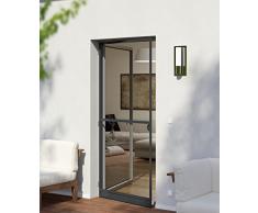 Windhager Insektenschutz Spannrahmen-Tür Expert, Fliegengitter Alurahmen für Türen, individuell kürzbar, 100 x 210 cm, anthrazit, 03903
