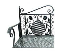 Edle Parkbank aus Eisen Gartenbank 107cm 2-Sitzer Antik Design Sitzbank im Landhausstil Grau