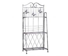 Outsunny Pflanzregal Pflanzenständer Blumenregal Blumenständer Blumentreppe Gartenregal 3 Ebenen Metall Silbergrau 44 x 25 x 96 cm