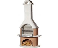 Buschbeck 90090.000 Grillkamin Davos, weiß-terra mit edelstahlblende