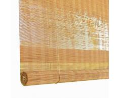 YangJ Outdoor Bambus Rollo Patio Portal - Vorhänge im Freien, Roll-Up-Schatten für Französisch Tür Pavillon, 60 cm / 80 cm / 90 cm / 100 cm breit (Größe: 55 × 63 Zoll)