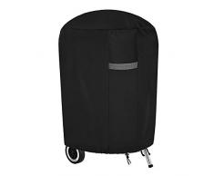 Dokon Kugelgrill Abdeckung mit Belüftungsöffnungen, Wasserdicht, Winddicht, UV-Beständiges, Schwerlast Reißfest 600D Oxford Gewebe BBQ Grillabdeckung, Rund (Ø71x68cm) - Schwarz