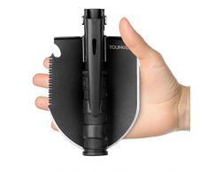 YOUNGDO Klappspaten 10 Funktionen, Multifunktional-Klappschaufel, Einfach Tragbar, Rostfrei Spaten aus Hochwertiger legierter Stahl, Abnehmbar Schaufel für Überleben/Garten/Camping