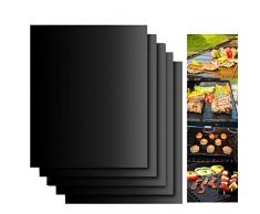 Dailyart BBQ Grillmatte, Grillmatten (5er Set) zum Grillen und Backen BBQ Teflon Antihaft für bis 500°F - Perfekt für Fleisch, Fisch und Gemüse - geeignet für Jede Art von Grill & Backofen 40x33 cm