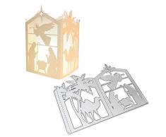 WuLi77 Weihnachtslaterne Metall Stanzschablone Die Stanzen Zum Basteln Von Karten, Prägeschablone Für Scrapbooking, DIY Album, Papier, Karten, Kunst, Dekoration