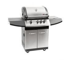 Mayer Barbecue ZUNDA Gasgrill MGG-331 Pro 3 Brenner 1 Seitenbrenner Grillwagen, Grillfläche 60 x 45 cm, für 5 kg Gasflasche, leistungsstark (14,7 kW)