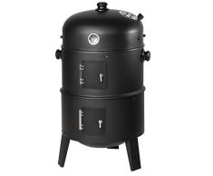 3 in 1 BBQ Holzkohlegrill Smoker Räuchertonne Räuchergrill Grilltonne Grill mit Thermostat