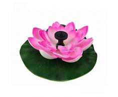 FairOnly Solarbetriebener Lotus-Form-Brunnen ohne Lampe Rosa
