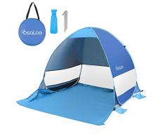 Osaloe Strandmuschel, UV Schutz 50+ Pop Up Strandzelt für 1-3 Personen, Tragbares Campingzelt zum Wandern, Picknicken, Angeln, Garten- und Outdoor-Aktivitäten (Blau)
