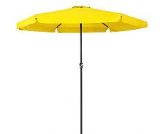 Deuba Kingsleeve Sonnenschirm 330cm Aluminium mit UV-Schutz 40+ wasserabweisend gelb - Kurbelschirm Ampelschirm Marktschirm Gartenschirm Terrassenschirm