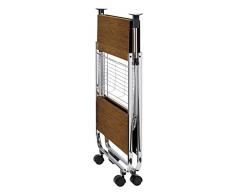 WENKO Servierwagen Dinett Deluxe Walnuss, zusammenklappbar, Küchenwagen, Beistellwagen, 68 x 70 x 40.6 cm, braun