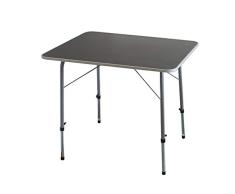Klapptisch 80x60cm höhenverstellbar 50/70cm Aluminium/Kunststoff Silber/Grau Campingtisch Gartentisch Beistelltisch Picknicktisch Alutisch einklappbar