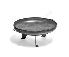 Brennholz-Moser Feuerschale 100cm für den Garten, Feuerkorb, Pflanzschale, Durchmesser 100cm MIT Loch, Dreibein, massiv, Klöpperboden, Made in Germany