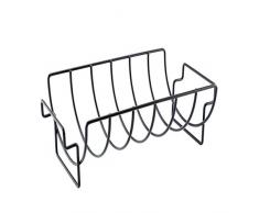 Coversolate Bratenkorb Bratenhalter Rippchenhalter Grillgestelle Grillroste für Brathähnchen und Steak, Edelstahl (Schwarz)