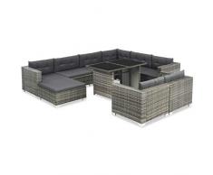 Festnight Gartensofa-Set 28-TLG. | Poly Rattan Lounge Set Lounge Möbel | Lounge Sofa Garnitur | Rattan Gartenmöbel Gartenset | Garten Sitzgruppe | Gartengarnitur | Grau