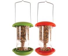 Esschert Design Futtersilo, Vogelfutterspender aus Plastik, befüllbar, 1 Stück, Sortiert, klein, ca. 12 cm x 12 cm x 17 cm