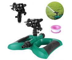 FIXKIT Rasensprenger, Automatische 360 Grad Garten Sprinkler mit Auswirkungs Sprinkler geeignet für Rasen, Pflanzen, Blumen, Gemüse