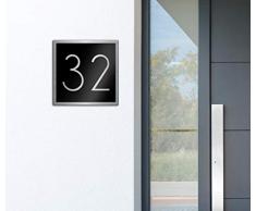 Premium Designer Hausnummer aus Edelstahl | viele Farben: Anthrazit - Grau - Schwarz - Weiß - Rot | Rostfrei & wetterfest - individuell - Hausnummernschild zwischen klein L und groß XXL wählbar