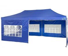 MaxxGarden Pavillon 3x4m - wasserdicht - Pop-Up - inkl. Tasche - UV-Schutz 50+ - Faltpavillon Gartenzelt Partyzelt - Mit Seitenwänden - Blau - Farbauswahl